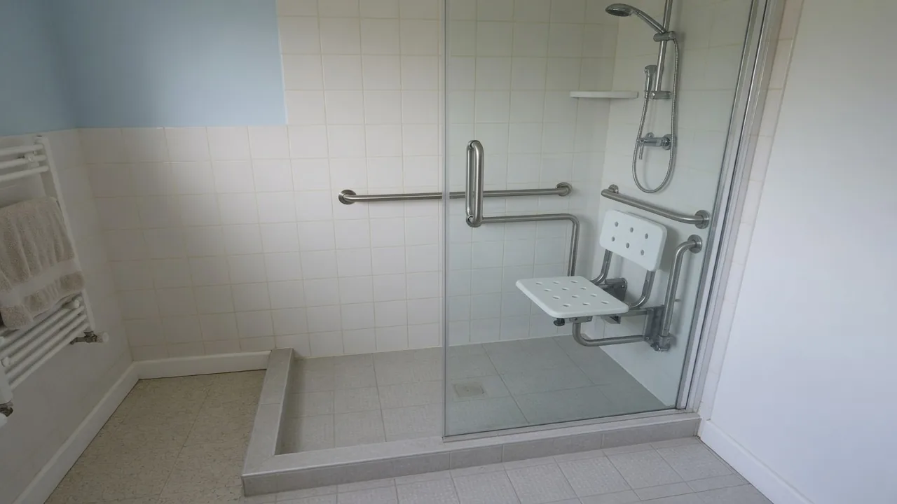 Accessible walk-in shower fitted in a Virginia Beach bathroom
